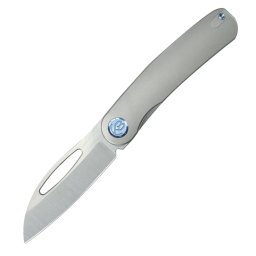 KUBEY Decimal Belt Satin M390 Blade Grey Titanium Linerlock KB354A