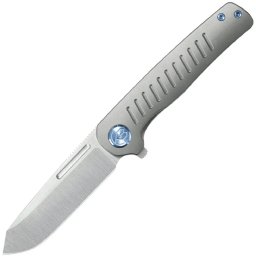 KUBEY Steelhead Belt Satin Lâmina M390 Cinza Titanium Linerlock KB315A