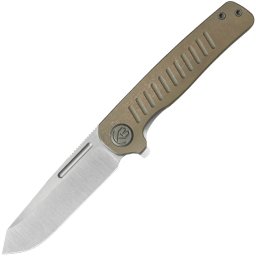 KUBEY Steelhead Belt Satin M390 Lâmina Tan Titanium Linerlock KB315D