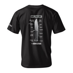 T-shirt Knifestock Knife Anatomy, preta M