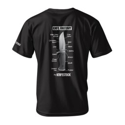T-shirt Knifestock Knife Anatomy, preta L