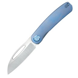 Bazar - KUBEY Decimal Belt Satin M390 Lâmina Azul Titânio Linerlock KB354C