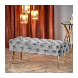 Banco acolchoado ATHENA 40x100 cm cinzento/dourado