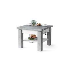 Mesa extensível de centro/jantar com tampo elevatório CALEB cinzento betão/branco