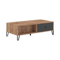 Mesa de centro SULA carvalho craft/preto