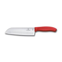 Victorinox - Faca de cozinha santoku SWISS CLASSIC 17 cm vermelha