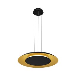 Lustre LED suspenso por cabo PIATTINO LED/30W/230V 2700/3200/4000K diâmetro 40 cm preto/dourado
