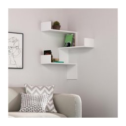 Prateleira de parede de canto LUKSA 90x60 cm branco