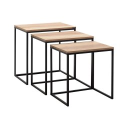 CONJUNTO 3x Mesa de centro castanha