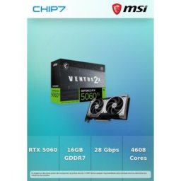 Placa Gráfica MSI Nvidia GeForce RTX 5060 Ti 16GB VENTUS 2X OC PLUS