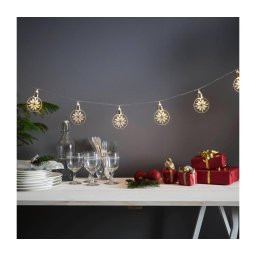 Eglo 411112 - Cordão de luzes LED ORNAMENT 10xLED/3xAA 2,4m branco quente