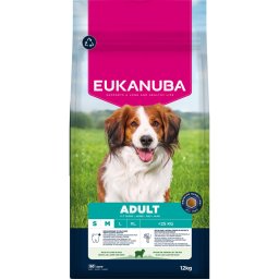 2x12kg Adult Small & Medium Breed cordeiro e arroz Eukanuba ração cães