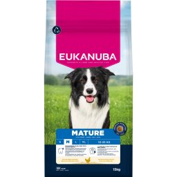 2x15kg Mature Medium Breed frango Eukanuba ração cães