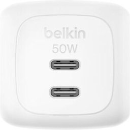 Belkin Carregador GaN 2xUSB-C BoostCharge Pro - 50W - Branco