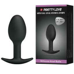 PRETTY LOVE - PLUG ANAL DE SILICONE 6.5 CM PRETO