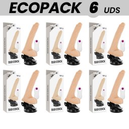 ECOPACK 6 UNIT - BASECOCK VIBRADOR DE CONTROLE REMOTO NATURAL REALISTA 19 CM -O- 4 CM