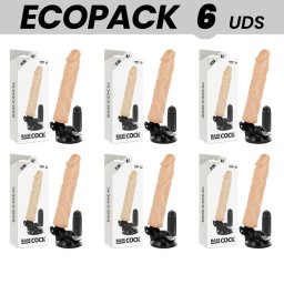 ECOPACK 6 UNIT - BASECOCK VIBRADOR REALÍSTICO CONTROLE REMOTO NATURAL 21 CM -O- 4 CM