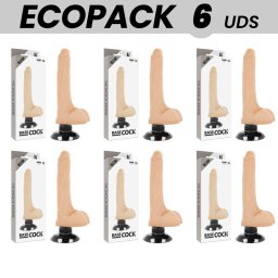 ECOPACK 6 UNIT - BASECOCK VIBRADOR REALÍSTICO 2-1 NATURAL 18.5 CM -O- 4 CM