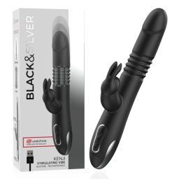 BLACK&SILVER - KENJI VIBRADOR RABBIT UP & DOWN + CONTROLO REMOTO WATCHME