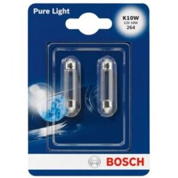 Lâmpada incandescente BOSCH Pure Light C10W 12V, 10W, 2 Peça