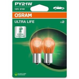 Ams-Osram Lâmpada incandescente OSRAM Ultra Life PY21W 12V, 21W, 2 Peça
