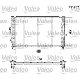 Radiador, arrefecimento do motor VALEO 731757