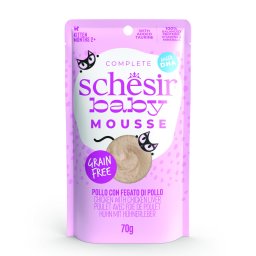 12x70g Baby Mousse frango fígado de galinha Schesir saquetas gatos