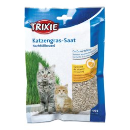 6x100g sementes de erva macia saco de recarga Trixie para gatos