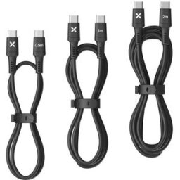 Wefix Pack 3 Cabos USB-C para USB-C 60W 50cm/1m/2m - Preto
