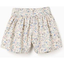 ZIPPY Calções de algodão com padrão floral e forro B&S; para menina, bege Beige 11-12 Years