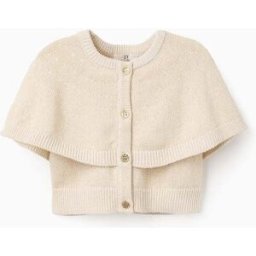 ZIPPY Casaco de malha com mangas estilo capa e lurex para bebé menina, bege Beige 12-18 Months