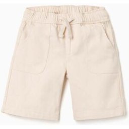 ZIPPY Calções midi de sarja com cordão para menino, bege-claro Beige 3-4 Years