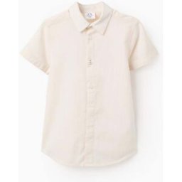 ZIPPY Camisa de Manga Curta Lisa em Algodão para Menino, Bege Beige 5-6 Years