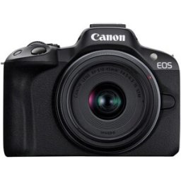 Canon EOS R50, Black + RF-S 18-45mm F4.5-6.3 IS STM Kit MILC 24,2 MP CMOS 6000 x 4000 pixels Preto