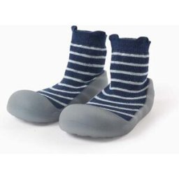 ZIPPY Steppies Meias-Pantufa às Riscas para Bebé Menino, Azul Escuro Azul 19.5