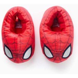 MARVEL HEROES Pantufas de Veludo com Enchimento para Menino 'Spider-Man', Vermelho Vermelho 33-34