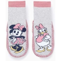 Disney Meias-Pantufas para Menina 'Minnie & Daisy', Rosa/Cinza Cinzento 19-20