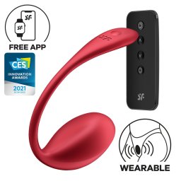 Ovo Vibratório Recarregável Satisfyer Shiny Petal Connect APP Vermelho