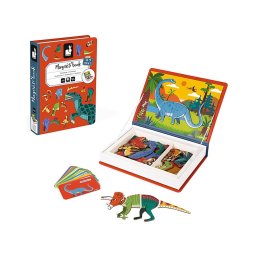 Janod - Conjunto interativo magnético MAGNETIBOOK dinossauros