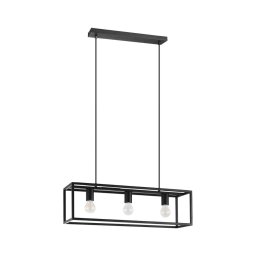 Eglo 43032 - Candeeiro suspenso ELDRICK 3xE27/40W/230V preto