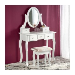 Toucador SARA 80x130 cm + stool 45x37 cm branco