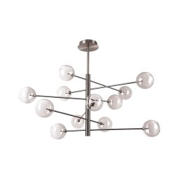 Ideal Lux - Candeeiro suspenso LED EQUINOXE 12xG4/2W/230V diâmetro 128,1 cm cromado/fumado