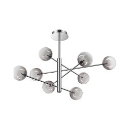 Ideal Lux - Candeeiro suspenso LED EQUINOXE 8xG4/2W/230V diâmetro 128 cm cromado/fumado