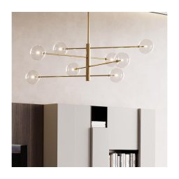 Ideal Lux - Candeeiro suspenso LED EQUINOXE 8xG4/2W/230V diâmetro 128 cm latão/transparente