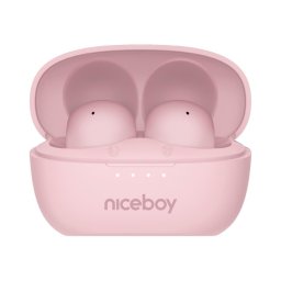 Niceboy Podsie 4 POP - Auriculares sem fios 400 mAh + 2x 40 mAh IPX4 rosa