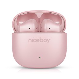 Niceboy Beans 4 POP - Auriculares sem fios 200 mAh + 2x 30 mAh IPX4 rosa