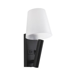 Aplique de parede LED com porta USB LED/2W/230V 3000K preta/branca