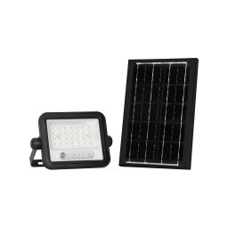 Refletor solar LED dimerizável LED/50W/3,2V IP65 3800 mAh preto + comando remoto