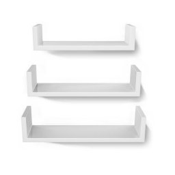 Conjunto de 3 prateleiras de parede SHELFY brancas