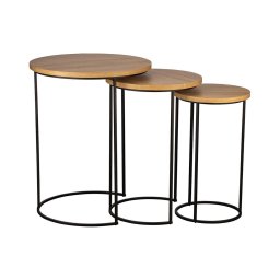 Eglo 424053 - Conjunto de 3 mesas de apoio TOWADA castanho/preto